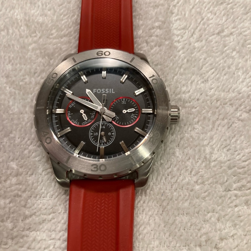 Red Fossil Watch